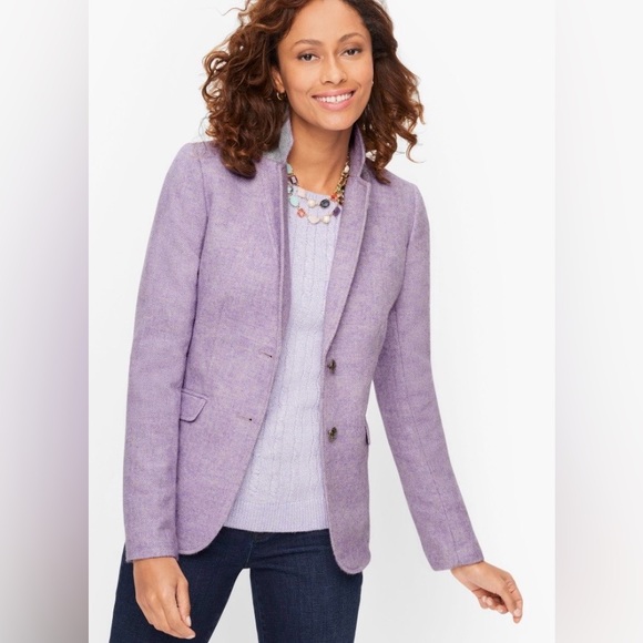Talbots Jackets & Blazers - Talbots Lavender Heringbone Wool Blazer